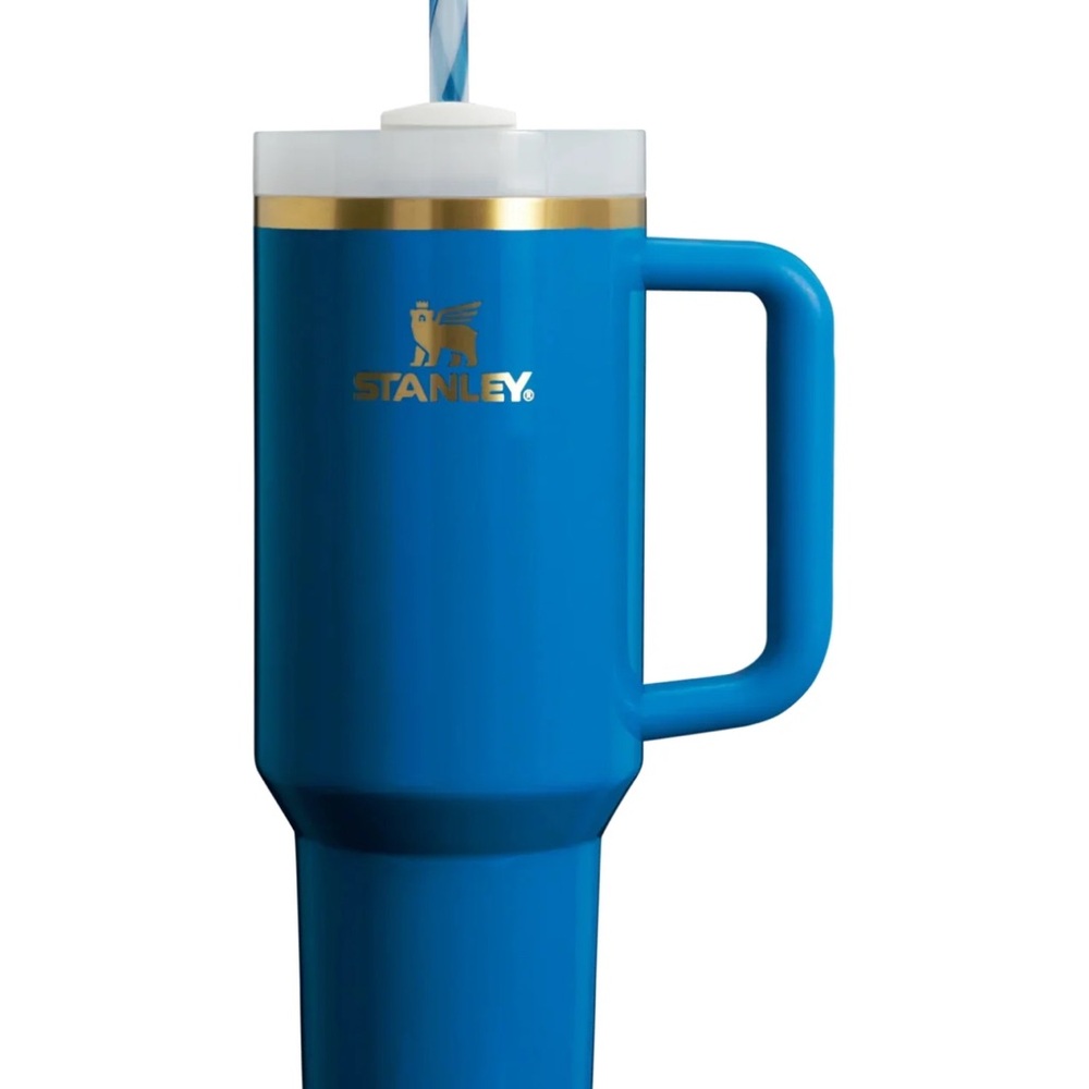✨LIMITED EDITION Stanley Blue Arctic Twist Travel Mug with Handle & Extra Straws